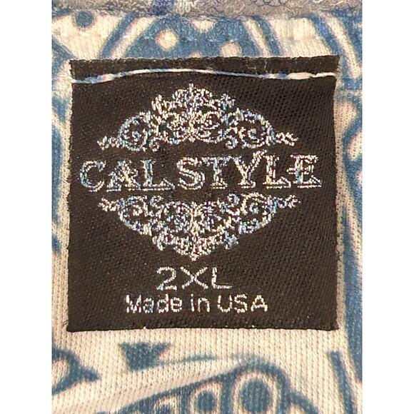 CALSTYLE Women’s Blue/White Lace Overlay Tunic Sz 2X - Picture 8 of 9